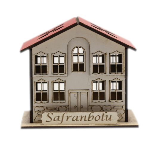 Safranbolu Evi Modelli Ahşap Kalemlik Önden Görünüm
